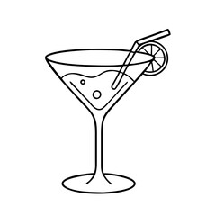 cocktail glass icon, cocktail glass vector illustration-simple illustration of cocktail glass, perfect for cocktail glass logos and icons