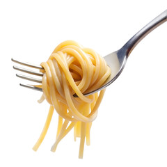 spaghetti on fork
