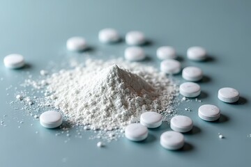 Drug manufacturing process laboratory photography controlled environment close-up substance analysis