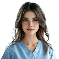 Beautiful nurse close-up, doctor and nurse portrait close-up