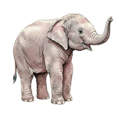 Obraz premium Watercolor Baby Elephant Illustration for Nursery Decor and Kids' Books