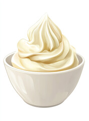 Bowl of Vanilla Ice Cream Isolated on White Background – Photography Style