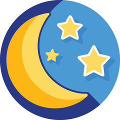 Moon and stars