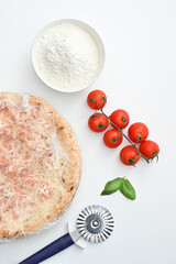 frozen margherita pizza in Italy ready to cook in the oven at home
