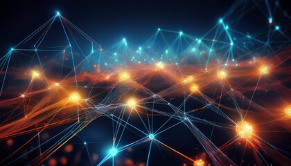 network of glowing lines and nodes illustrating connectivity