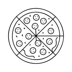 pepperoni pizza icon, pepperoni pizza vector illustration-simple illustration of pepperoni pizza, perfect for pepperoni pizza logos and icons