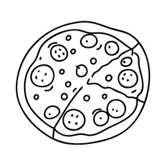 pepperoni pizza icon, pepperoni pizza vector illustration-simple illustration of pepperoni pizza, perfect for pepperoni pizza logos and icons