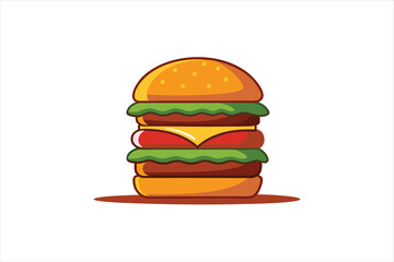 Closeup of Grilled Hamburger with Cheese and Fries for National Hamburger Day Banner