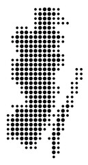 Symbol Map of the County Kalmar (Sweden) showing the territory with a pattern of black circles © TipTopMap