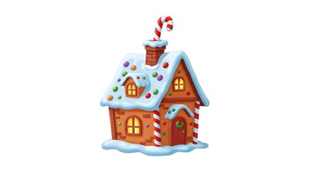 Festive Gingerbread House Illustration, Christmas treat house