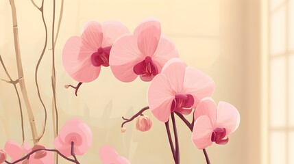 Fototapeta premium A drawing of a bunch of white flowers