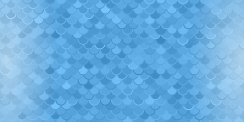 Vector blue scale snake pattern. Blue dragon scale. Fish texture. Blue skin background of reptile mermaid lizard. Oriental monster skin print.