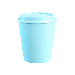 Simple 3D blue Coffee Cup, cutout