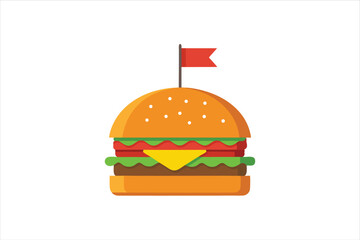 Realistic 3D Burger Icon for National Hamburger Day Promotion and Menu Design