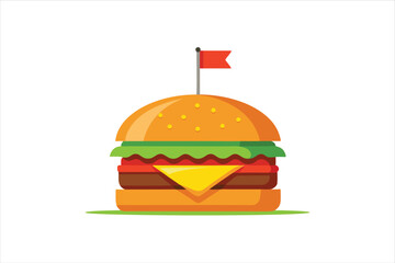 National Hamburger Day Typography with Burger Illustration for Digital and Print