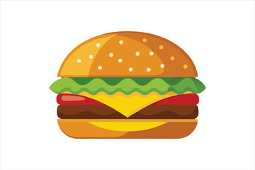 Tasty Cheeseburger Clipart with Clean Design for Web or Print