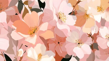 A pink flower pattern is shown on a white background