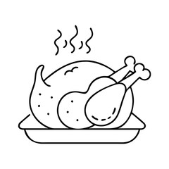 roasted chicken icon, roasted chicken vector illustration-simple illustration of roasted chicken, perfect for roasted chicken logos and icons