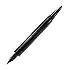 Eyeliner pen with felt tip, jet black color, precise beauty tool isolated on white