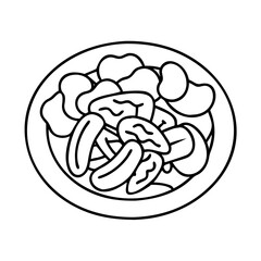 stir fry vegetables icon, stir fry vegetables vector illustration-simple illustration of stir fry vegetables, perfect for stir fry vegetables logos and icons