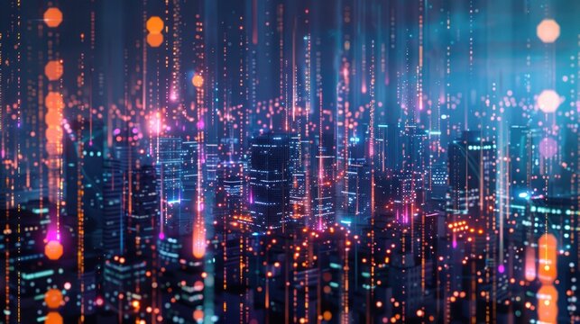 Smart city with digital network connection technology