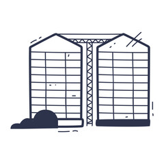 Illustration of two storage silos connected by a bridge, symbolizing efficient storage solutions. © VectorMine