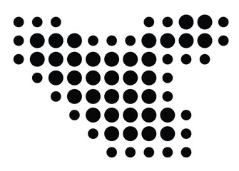 Symbol Map of the  Three Kings Islands (New Zealand) showing the territory with a pattern of black circles