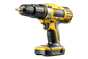  Powerful Cordless Power Drill with Ergonomic Grip for Efficient DIY and Construction Work 
 isolated on white background. Power Drill illustration on white