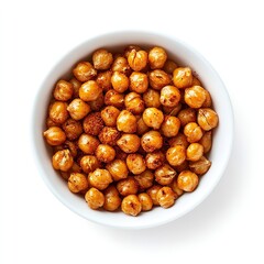 Obraz premium Roasted chickpeas recipe healthy snack food vegetarian vegan protein bowl appetizer delicious and crunchy