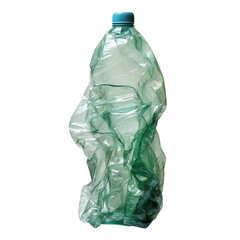 empty plastic bottle Crushed Green Plastic Bottle Isolated Background