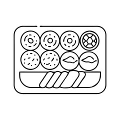 sushi platter icon, sushi platter vector illustration-simple illustration of sushi platter, perfect for sushi platter logos and icons