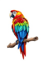 Fototapeta premium Colorful Parrot Perched on Branch