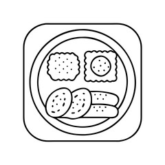 sushi platter icon, sushi platter vector illustration-simple illustration of sushi platter, perfect for sushi platter logos and icons