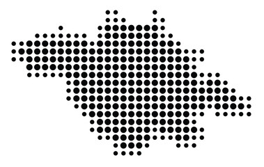 Fototapeta premium Symbol Map of the State Tlaxcala (Mexico) showing the territory with a pattern of black circles