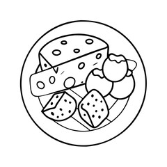 cheese platter icon, cheese platter vector illustration-simple illustration of cheese platter, perfect for cheese platter logos and icons