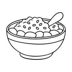 oatmeal bowl icon, oatmeal bowl vector illustration-simple illustration of oatmeal bowl, perfect for oatmeal bowl logos and icons