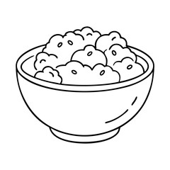 oatmeal bowl icon, oatmeal bowl vector illustration-simple illustration of oatmeal bowl, perfect for oatmeal bowl logos and icons
