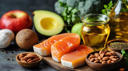 Ketogenic diet food promoting healthy fats and omega 3 fatty acids