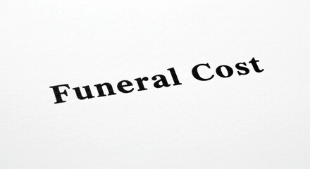 Funeral cost document on white background