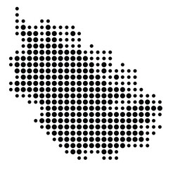 Symbol Map of the Province Riau (Indonesia) showing the territory with a pattern of black circles