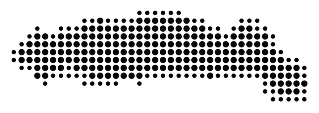 Symbol Map of the Province Gorontalo (Indonesia) showing the territory with a pattern of black circles