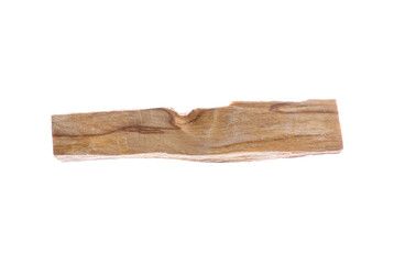 One palo santo stick on white background