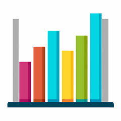 Bar Graph in colorful design showing data trends