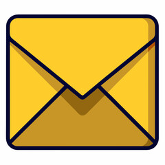 Envelope icon in bright yellow color