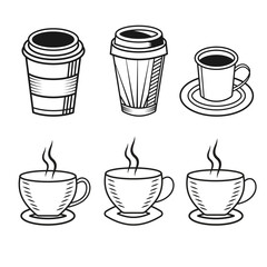 set of coffee cups