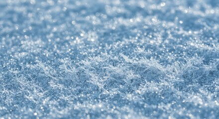 Obraz premium Sparkling ice crystals glisten on a frosty surface in winter sunlight
