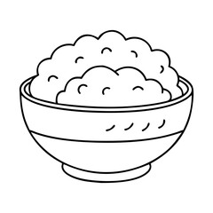 rice bowl icon, rice bowl vector illustration-simple illustration of rice bowl, perfect for rice bowl logos and icons