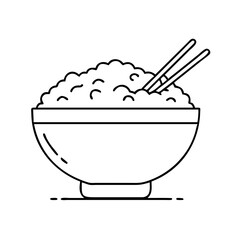 rice bowl icon, rice bowl vector illustration-simple illustration of rice bowl, perfect for rice bowl logos and icons