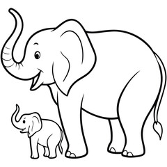 Fototapeta premium African Elephant illustration flat vector design 