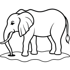 Obraz premium African Elephant illustration flat vector design 